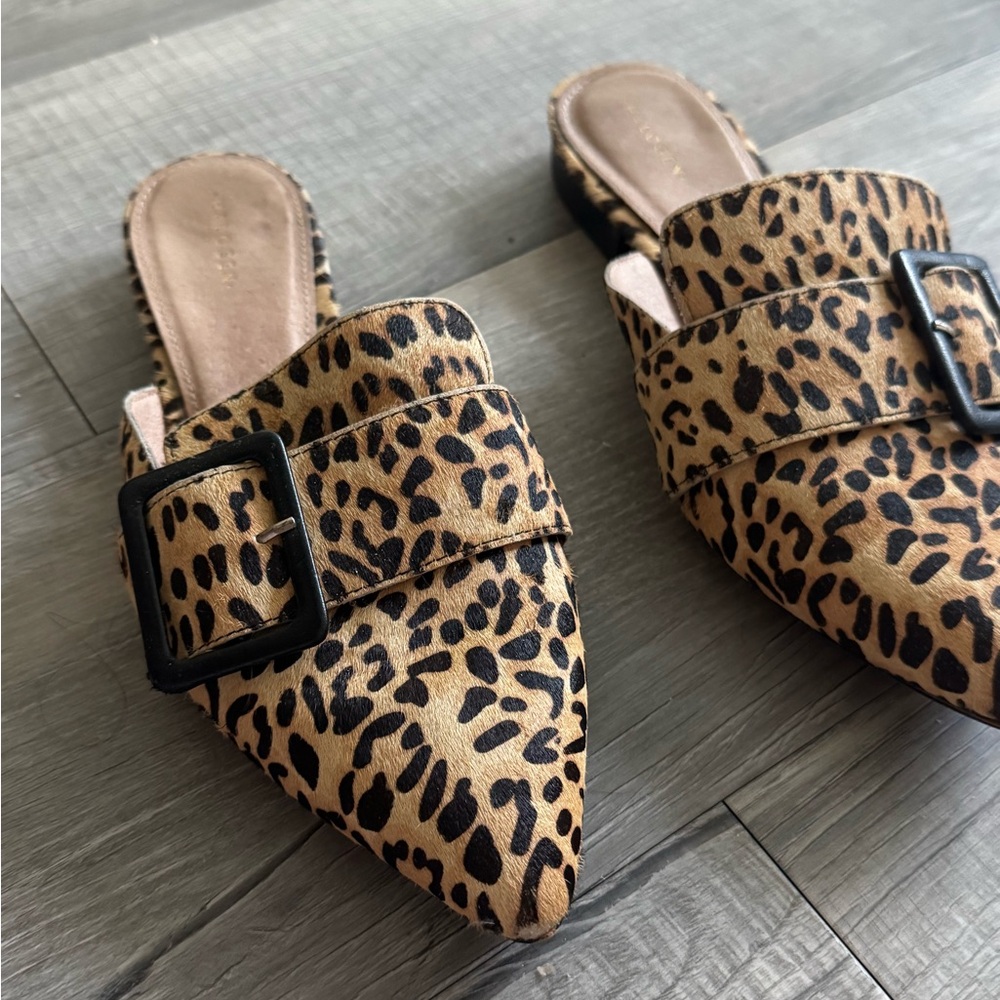 Halogen Brown and Black Leopard Print Mules